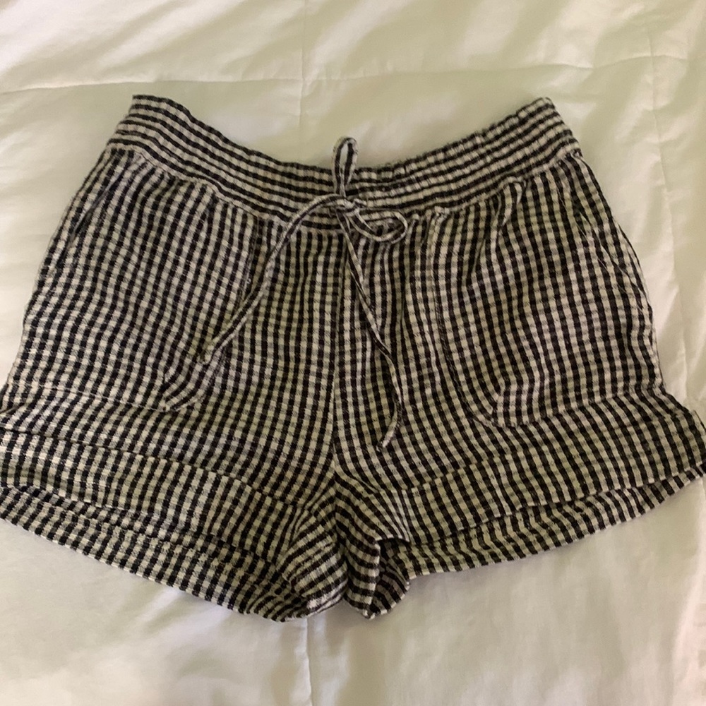 Black and white checkered shorts